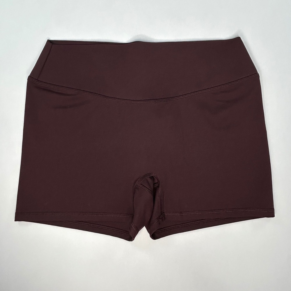 Fabletics PureLuxe High Waisted Athletic Shorts Burgundy XL Mahogany Gym Yoga